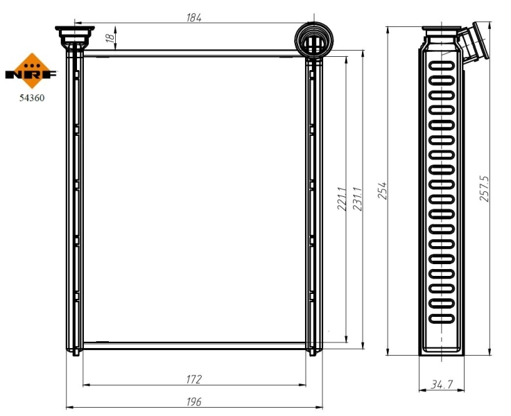 Radiador de forno (de aquecedor) Sato Tech H21350