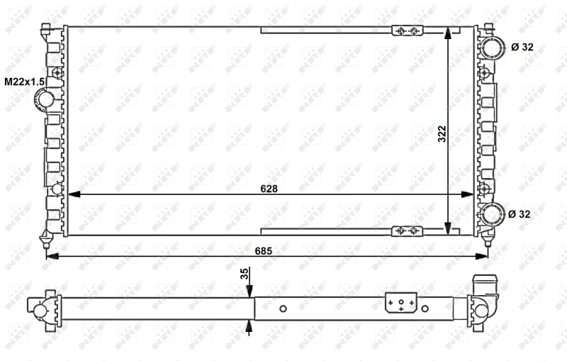 Compre 58095 NRF Radiador de esfriamento de motor