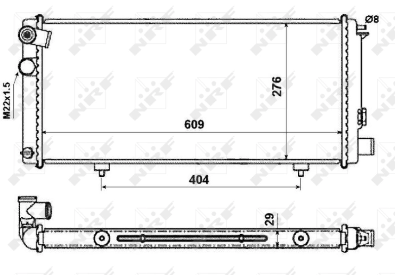 Radiador de esfriamento de motor 54628 NRF