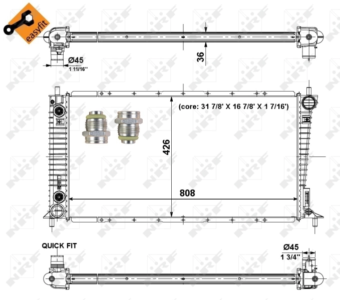 Radiador de esfriamento de motor 56030 NRF