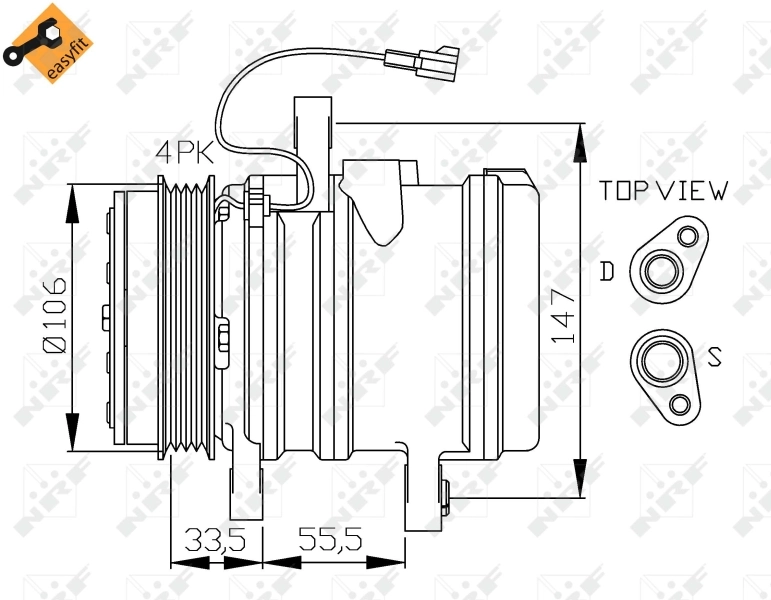 32436 NRF Compressor de aparelho de ar condicionado