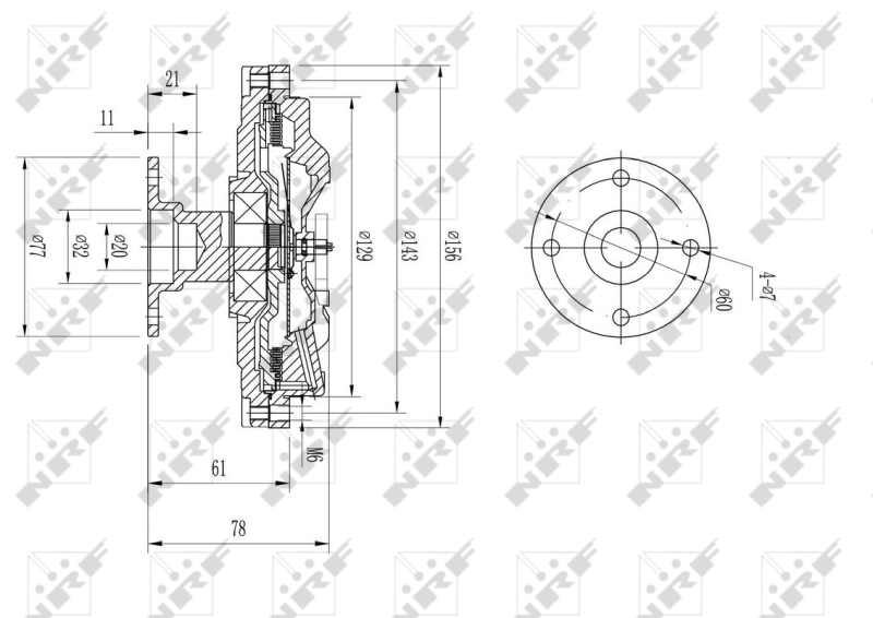 Acoplamento viscoso de ventilador de esfriamento Nissan Patrol  Y60