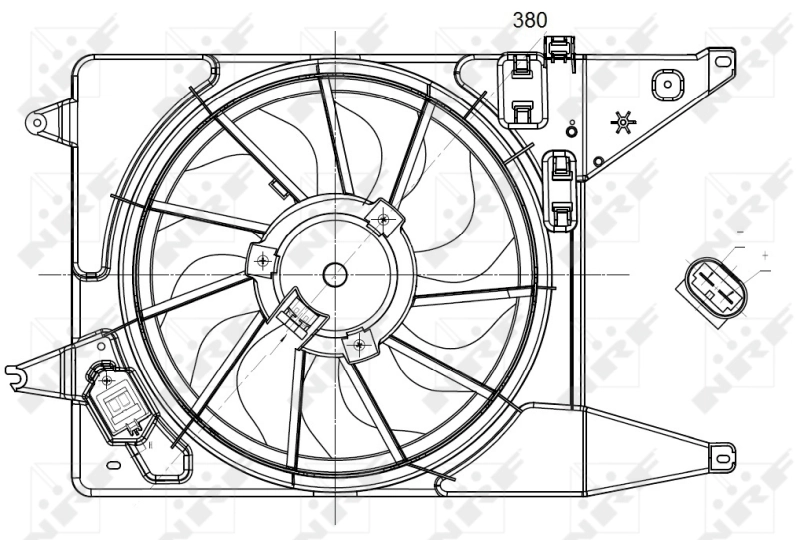 Difusor do radiador de esfriamento, montado com motor e roda de aletas 8200765566 VAG