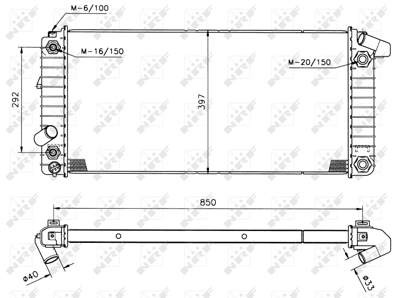 Radiador de esfriamento de motor 50208 NRF
