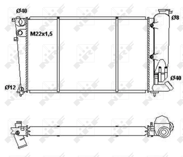 Radiador de esfriamento de motor 1301VJ Peugeot/Citroen