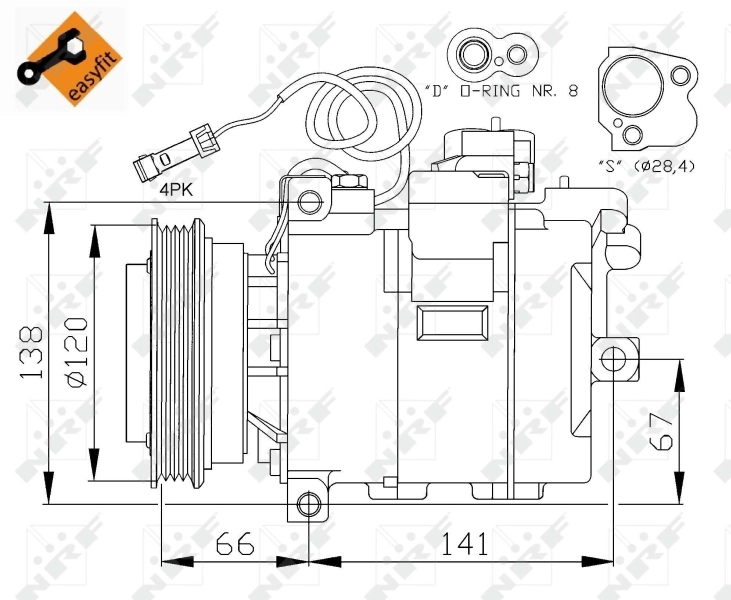 32104 NRF Compressor de aparelho de ar condicionado