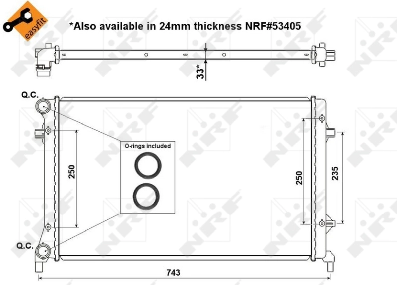 Radiador de esfriamento de motor 56153 NRF