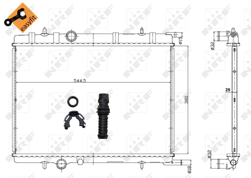Radiador de esfriamento de motor NRF 58308