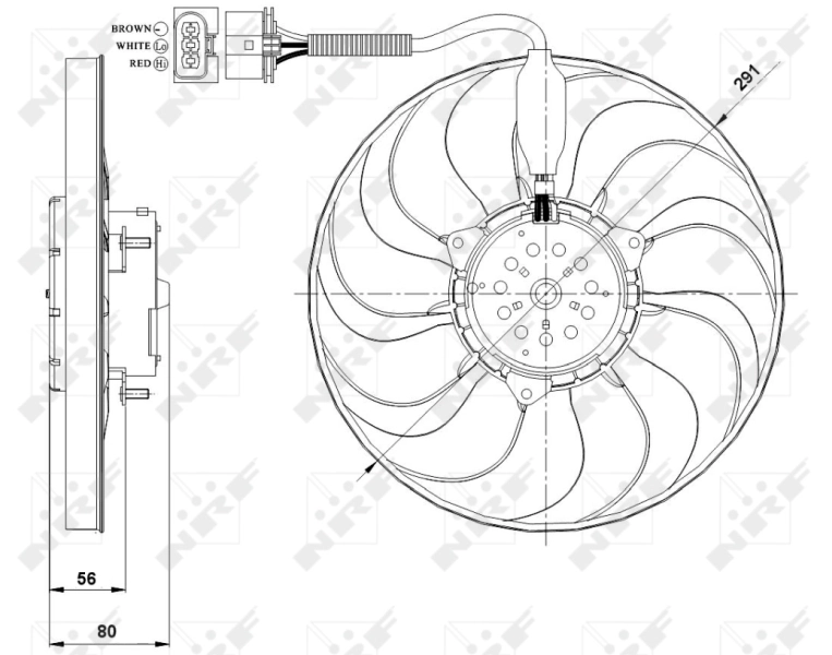 47392 NRF Ventilador (roda de aletas) do radiador de esfriamento