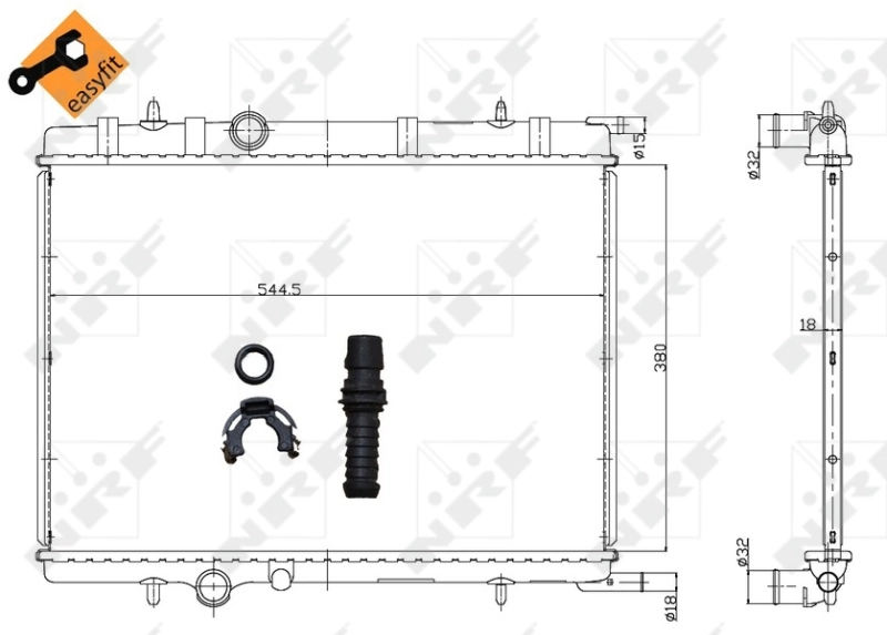 Radiador de esfriamento de motor 58304 NRF
