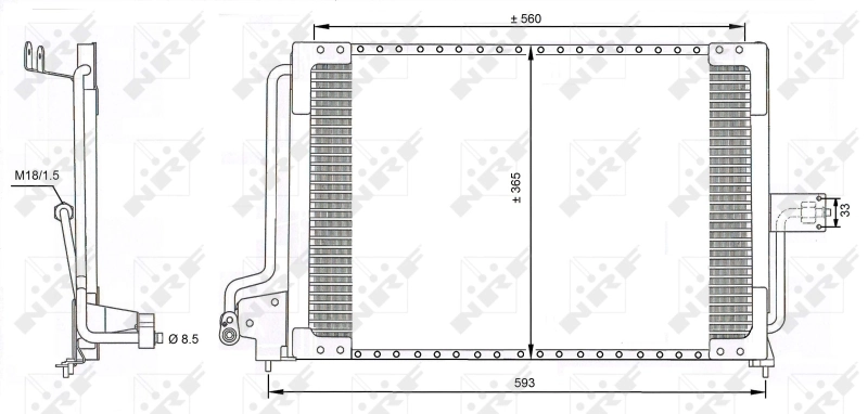 Radiador de aparelho de ar condicionado para Opel Astra F 53B