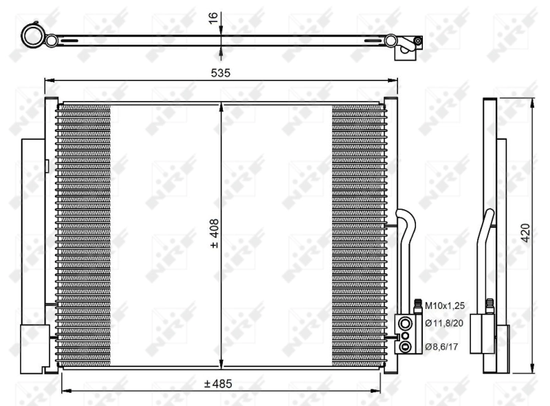 Radiador de aparelho de ar condicionado para Opel Meriva 