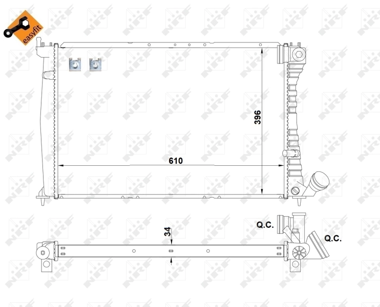 Radiador de esfriamento de motor 519602 NRF