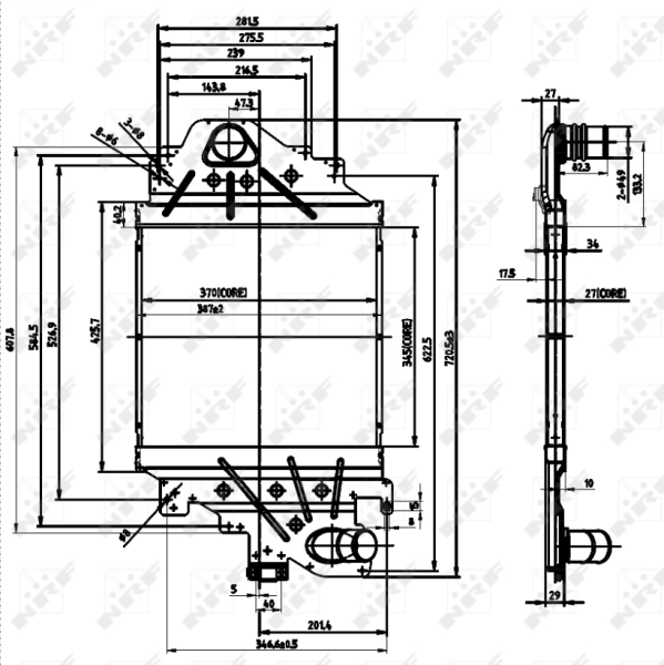 Radiador de intercooler 30865 NRF