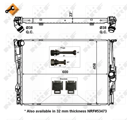 1023126 Frig AIR Radiador de esfriamento de motor