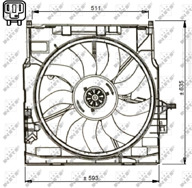Difusor do radiador de esfriamento, montado com motor e roda de aletas NRF 47734 preço, a partir de 423,59 USD