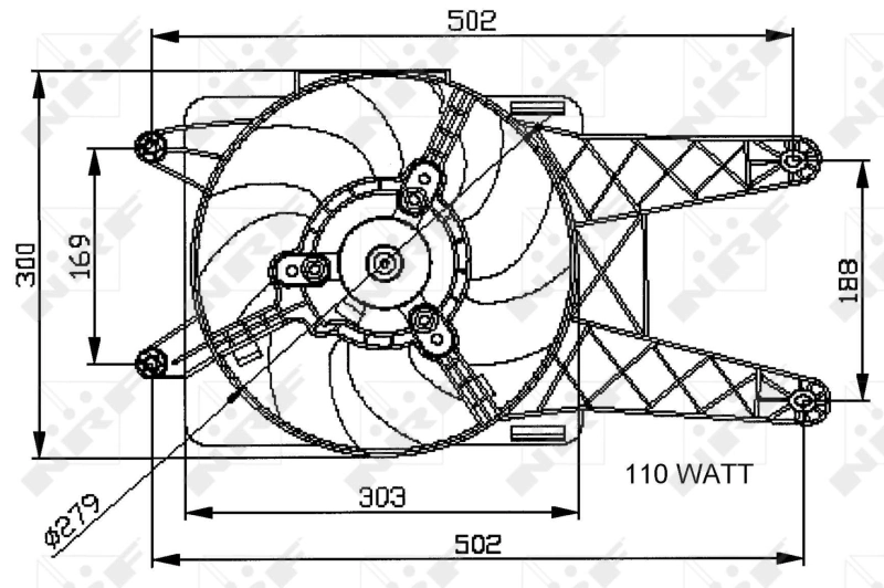 Compre 47039 NRF Difusor do radiador de esfriamento, montado com motor e roda de aletas