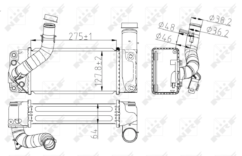 Radiador de intercooler Jdeus RA8280230