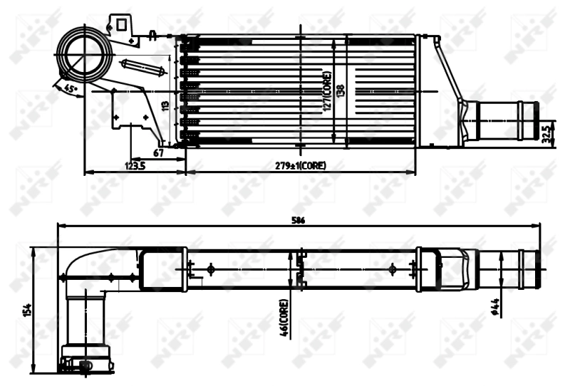 Radiador de intercooler 30903 NRF
