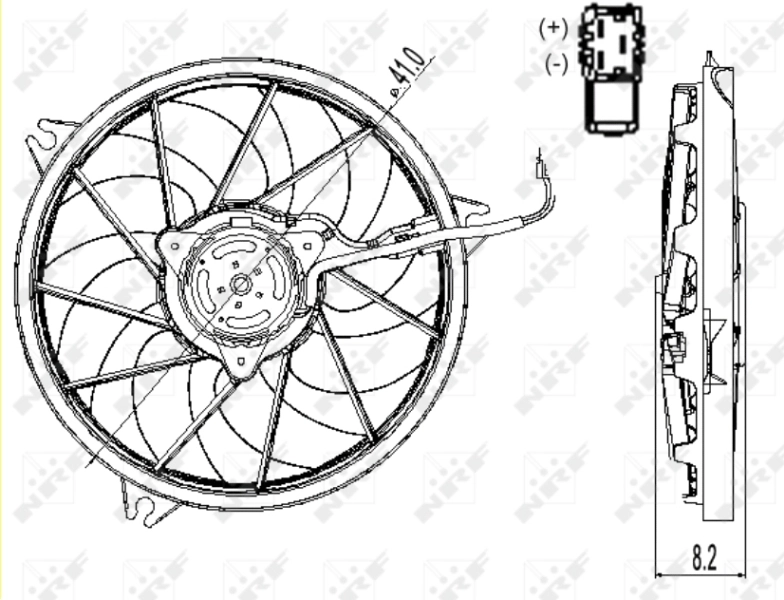 Ventilador elétrico de esfriamento montado (motor + roda de aletas) NRF 47324 preço, a partir de 82,73 USD
