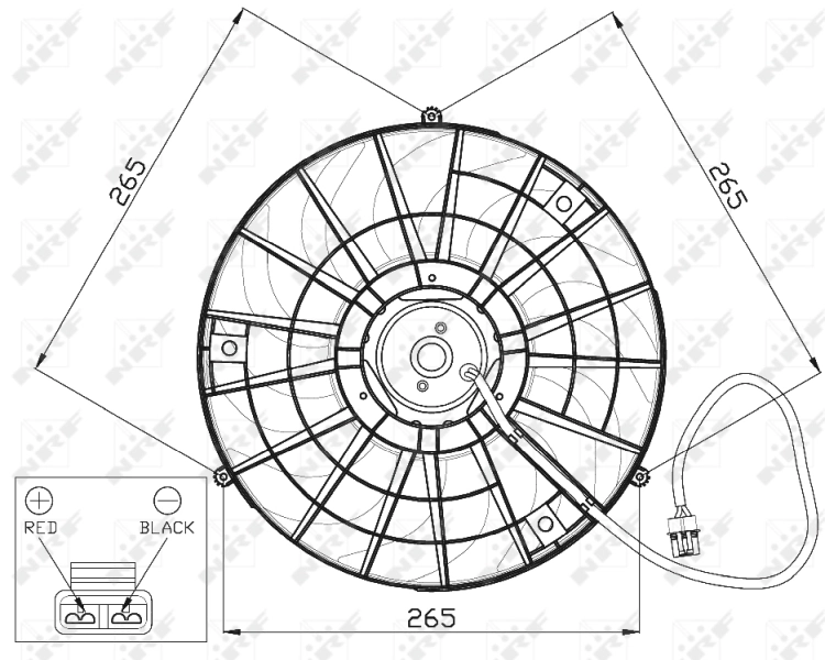 Ventilador elétrico de aparelho de ar condicionado montado (motor + roda de aletas) NRF 47483 preço, a partir de 87,31 USD