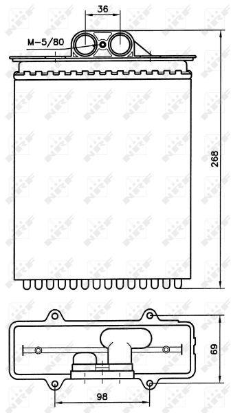 Radiador de forno (de aquecedor) 58255 NRF