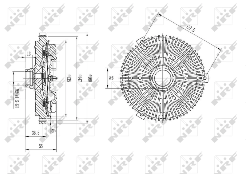  Acoplamento viscoso de ventilador de esfriamento Mazda 6 sedan (GG) (2002 - 2008) 