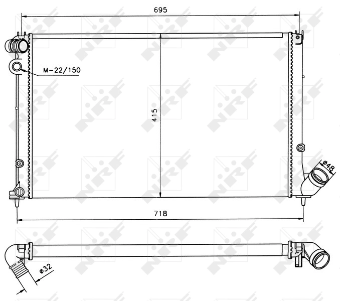 Compre 58019 NRF Radiador de esfriamento de motor