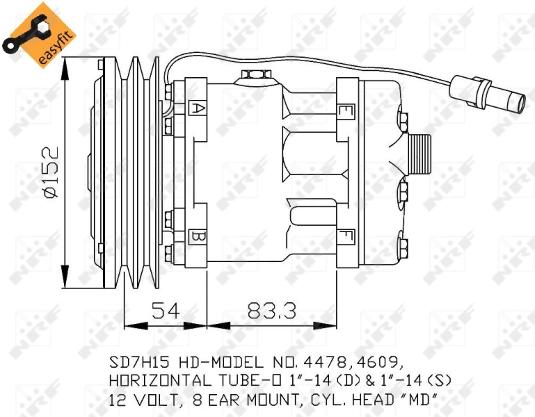 86993462 Case Compressor de aparelho de ar condicionado