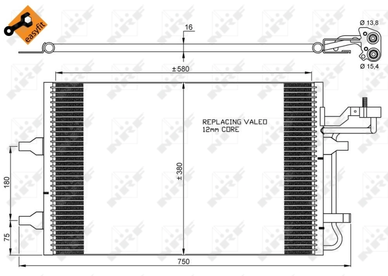 Radiador de aparelho de ar condicionado NRF 35842