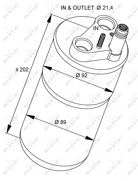 Tanque de recepção do secador de aparelho de ar condicionado NRF 33322