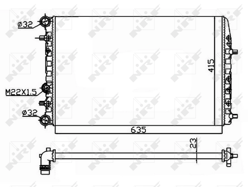 Radiador de esfriamento de motor 50542 NRF