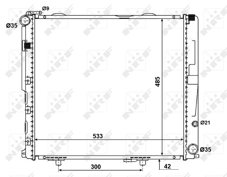 Radiador de esfriamento de motor 56075 NRF