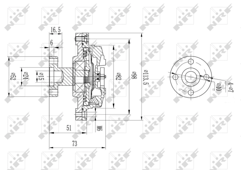 49578 NRF Acoplamento viscoso de ventilador de esfriamento