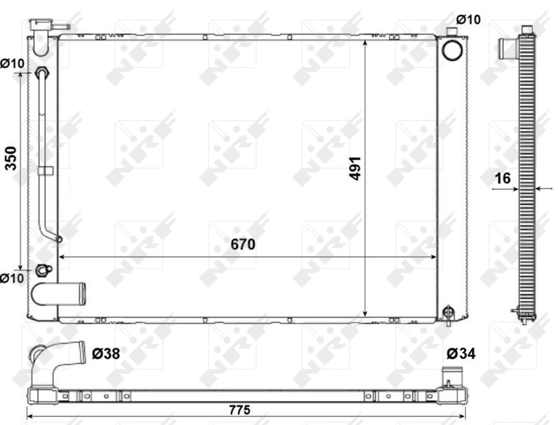 Radiador de esfriamento de motor para Lexus RX U3