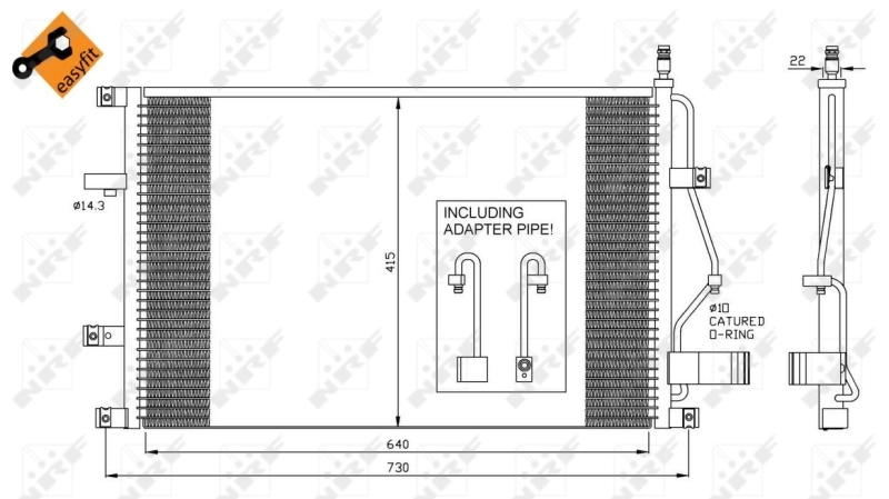 Radiador de aparelho de ar condicionado NRF 35413