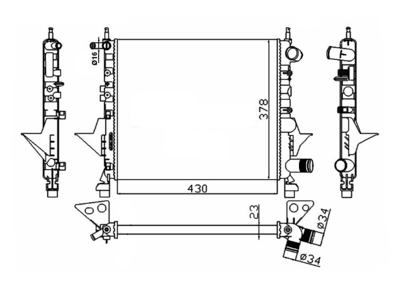  Radiador de esfriamento de motor Renault Twingo I hatchback (C06) (1992 - 2007) I