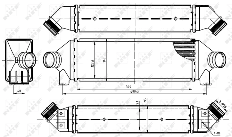  Radiador de intercooler Ford Transit V сaixa (V184/5) (2000 - 2006) V