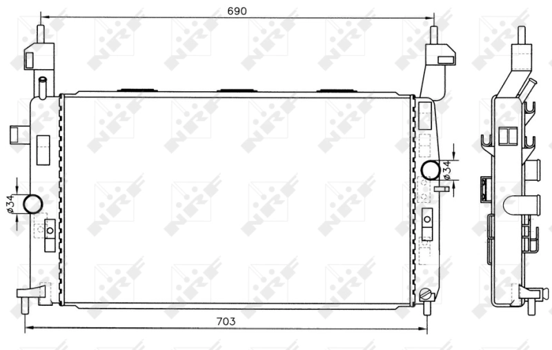 Radiador de esfriamento de motor 55317 NRF