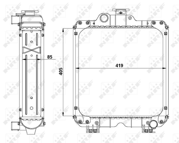 Radiador de esfriamento de motor 54098 NRF