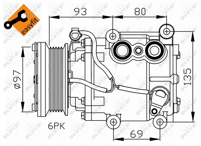 Compressor de aparelho de ar condicionado para Ford Mondeo III B4Y