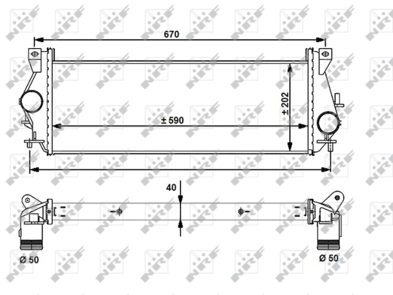 Radiador de intercooler 30910 NRF