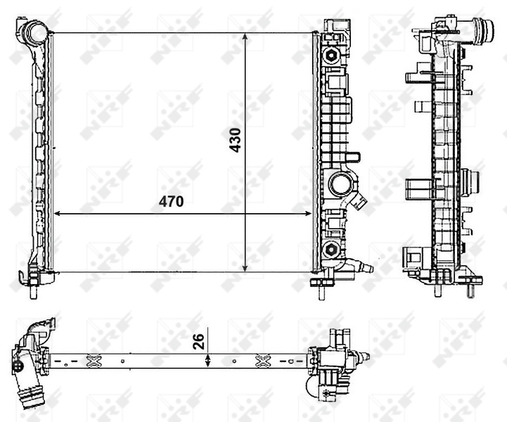 Radiador de esfriamento de motor 53008 NRF