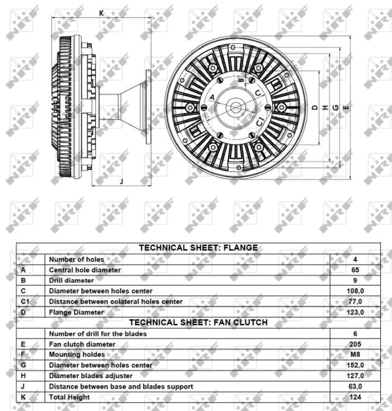 Compre 49107 NRF Acoplamento viscoso de ventilador de esfriamento
