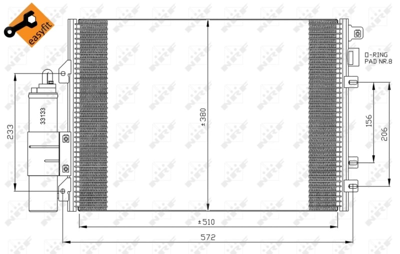 35967 NRF Radiador de aparelho de ar condicionado