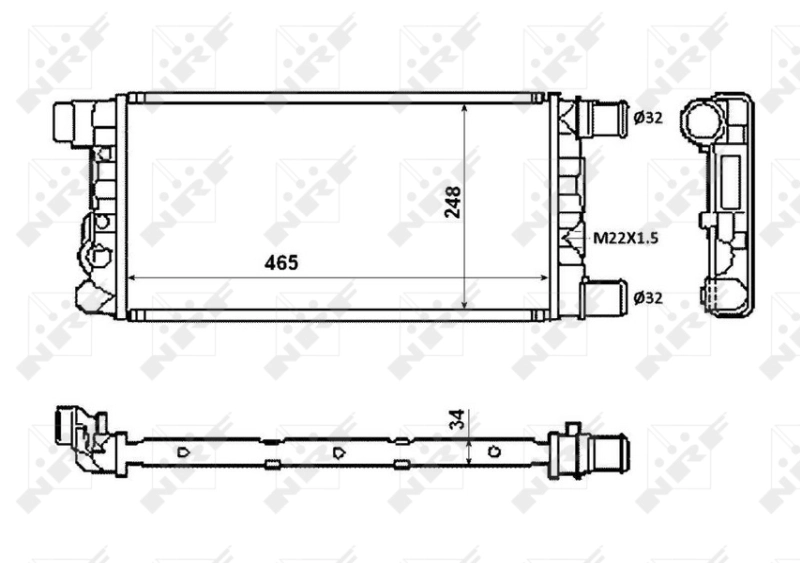 Compre 58845 NRF Radiador de esfriamento de motor
