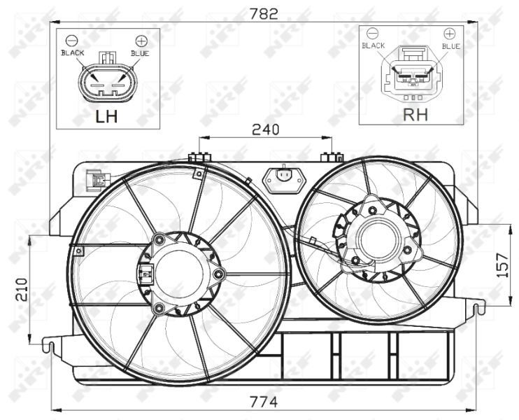 Difusor do radiador de esfriamento, montado com motor e roda de aletas NRF 47450 preço, a partir de 139,61 USD