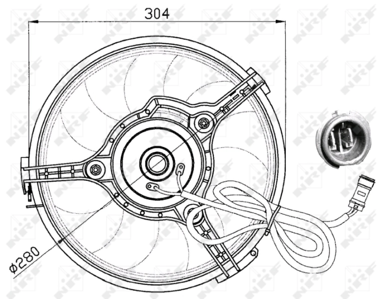 Ventilador elétrico de esfriamento montado (motor + roda de aletas) NRF 47023 preço, a partir de 72,66 USD