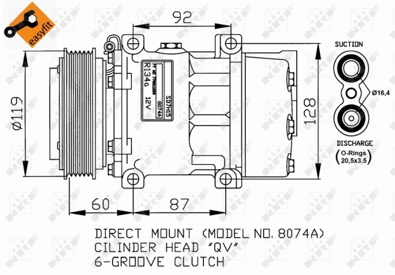 Compressor de aparelho de ar condicionado Renault Laguna I K56