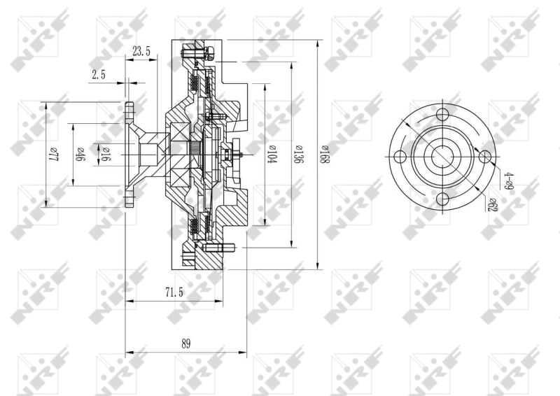 Compre 1621054250 Toyota Acoplamento viscoso de ventilador de esfriamento